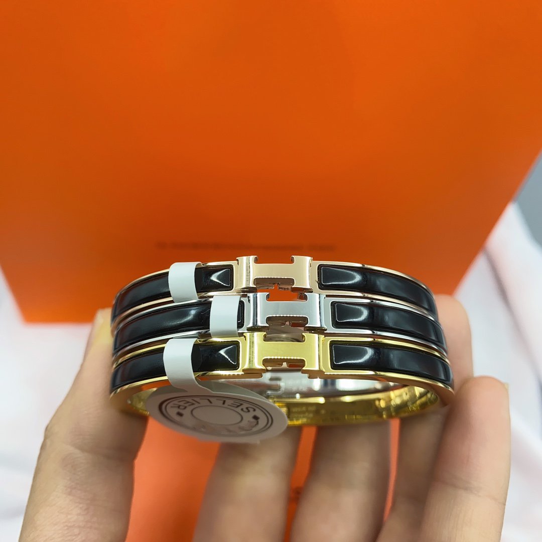 [Azure Tears]CLASSIC HM CLIC BLACK 8MM ENAMEL BRACELET