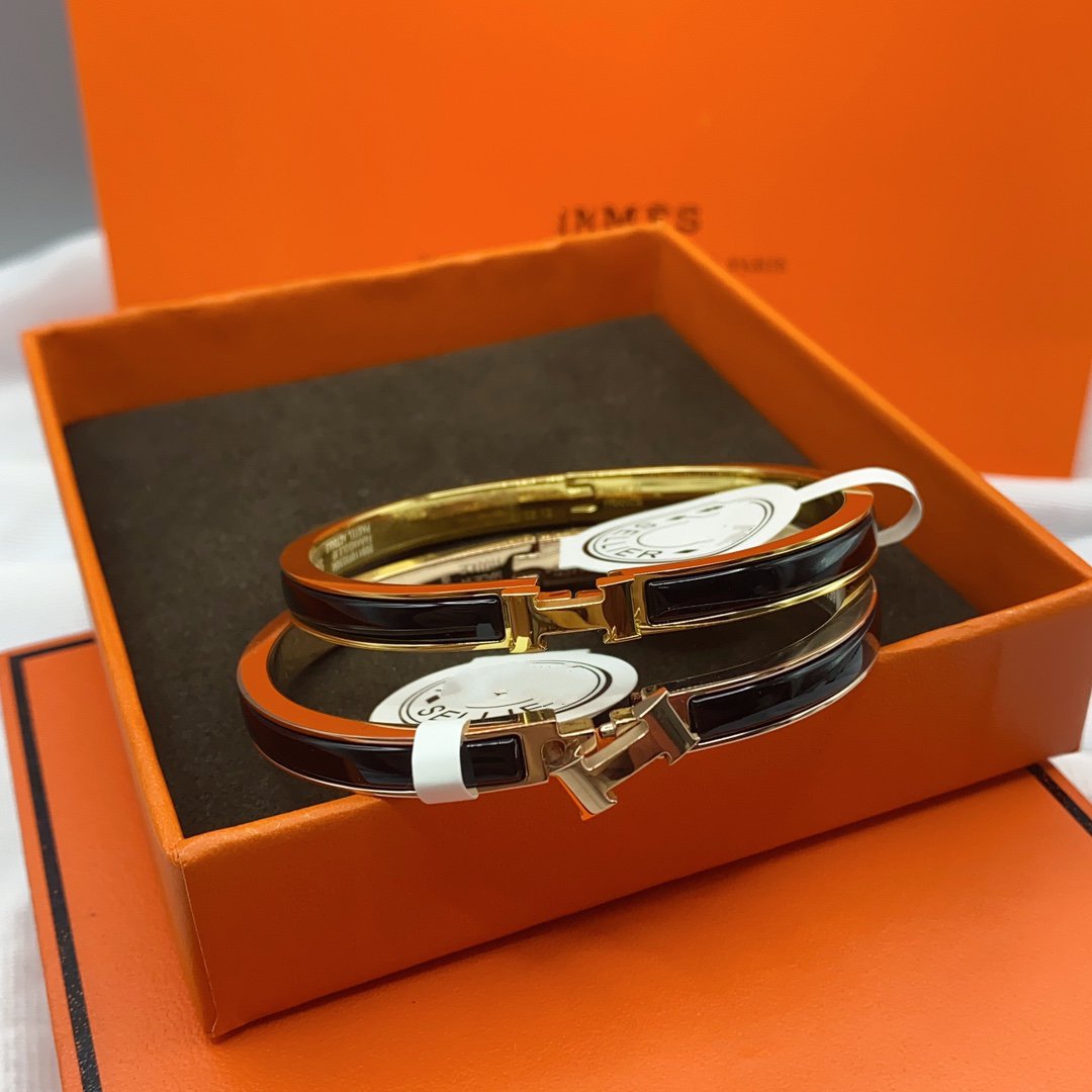 [Azure Tears]CLASSIC HM CLIC BLACK 8MM ENAMEL BRACELET