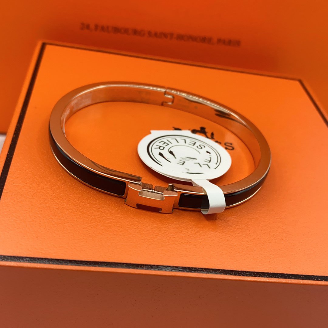 [Azure Tears]CLASSIC HM CLIC BLACK 8MM ENAMEL BRACELET