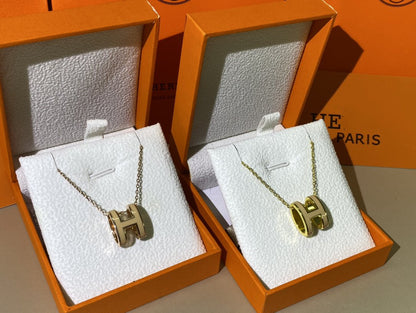 [Azure Tears]HM CLIC YELLOW ENAMEL GOLD NECKLACE