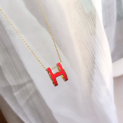 [Azure Tears]HM CLIC RED ENAMEL GOLD NECKLACE