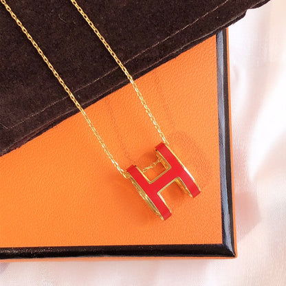 [Azure Tears]HM CLIC RED ENAMEL GOLD NECKLACE