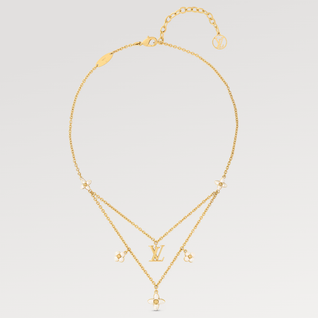 [Azure Tears]FLOWERGRAM GOLD MOP DOUBLE ROW NECKLACE