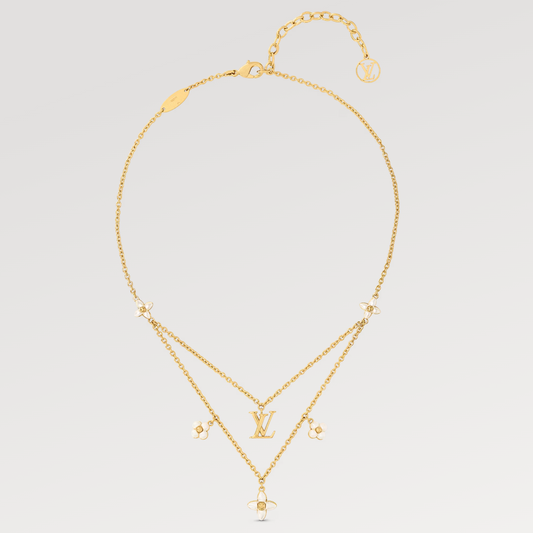 [Azure Tears]FLOWERGRAM GOLD MOP DOUBLE ROW NECKLACE