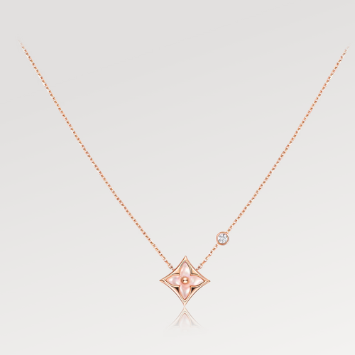 [Azure Tears]STAR PINK MOP 1 DIAMOND ROSE GOLD NECKLACE