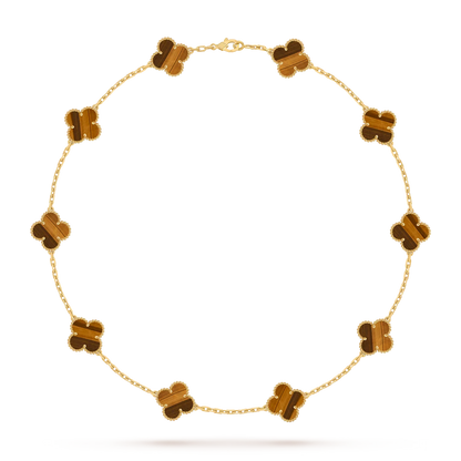 [Azure Tears]CLASSIC LUCKY 10-MOTIF CLOVER NECKLACE GOLD COLLECTION