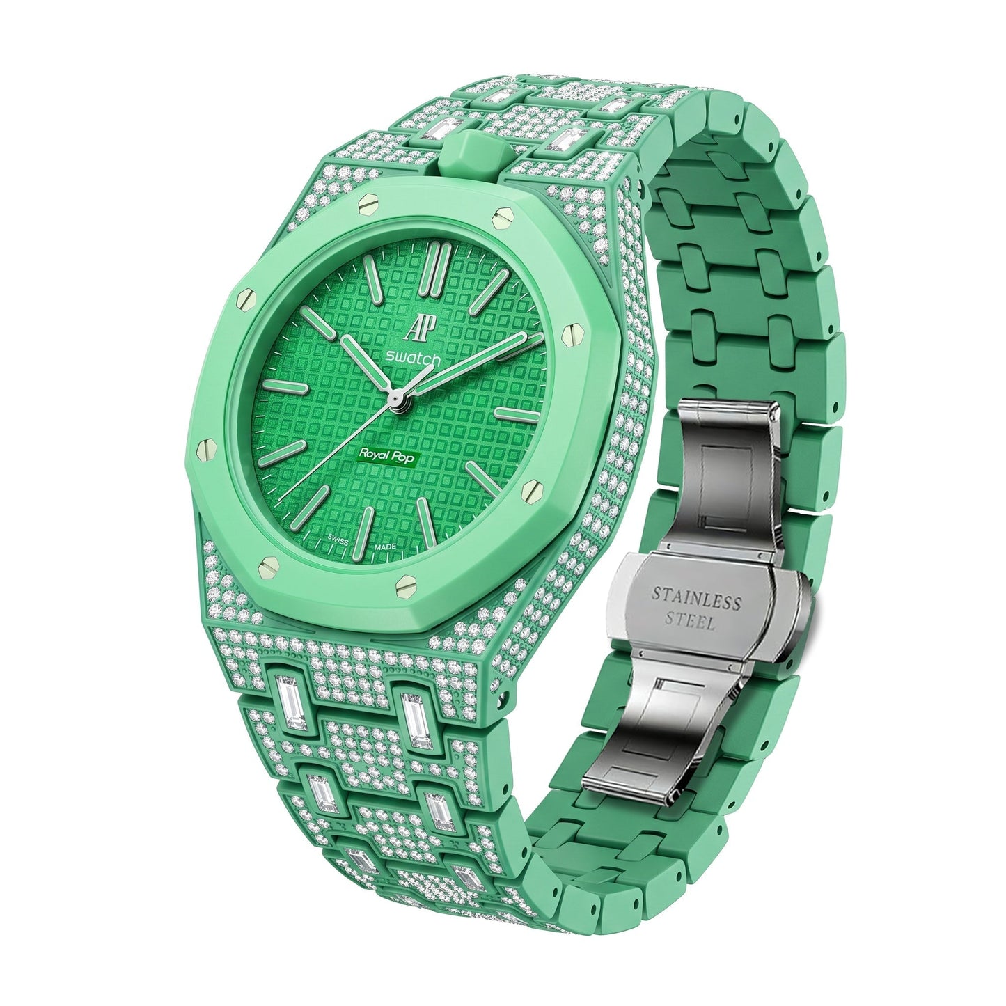 [Azure Tears]Royal Oak Pop Exclusive Bioceramic Case & Bioceramic Strap Full Diamond