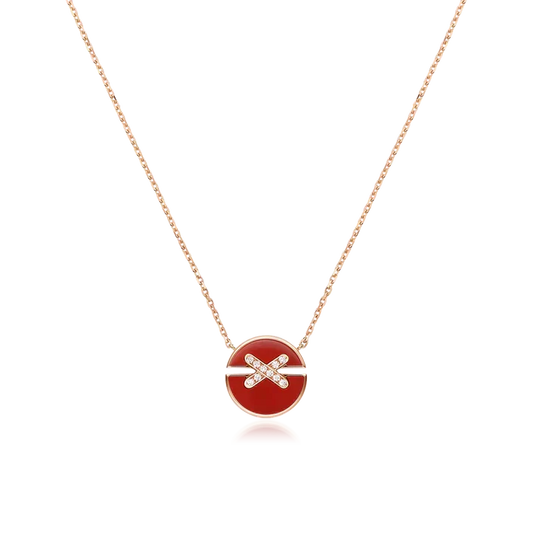 [Azure Tears]JEUX DE ROSE GOLD DIAMOND NECKLACE
