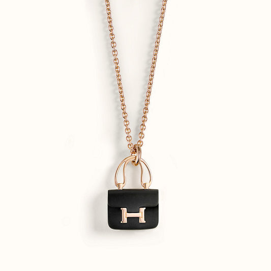 [Azure Tears]CONSTANCE BLACK PEDANT ROSE GOLD NECKLACE