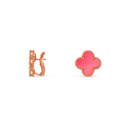 [Azure Tears]15MM CLOVER FLOWER STUD EARRINGS ROSE GOLD COLLECTION