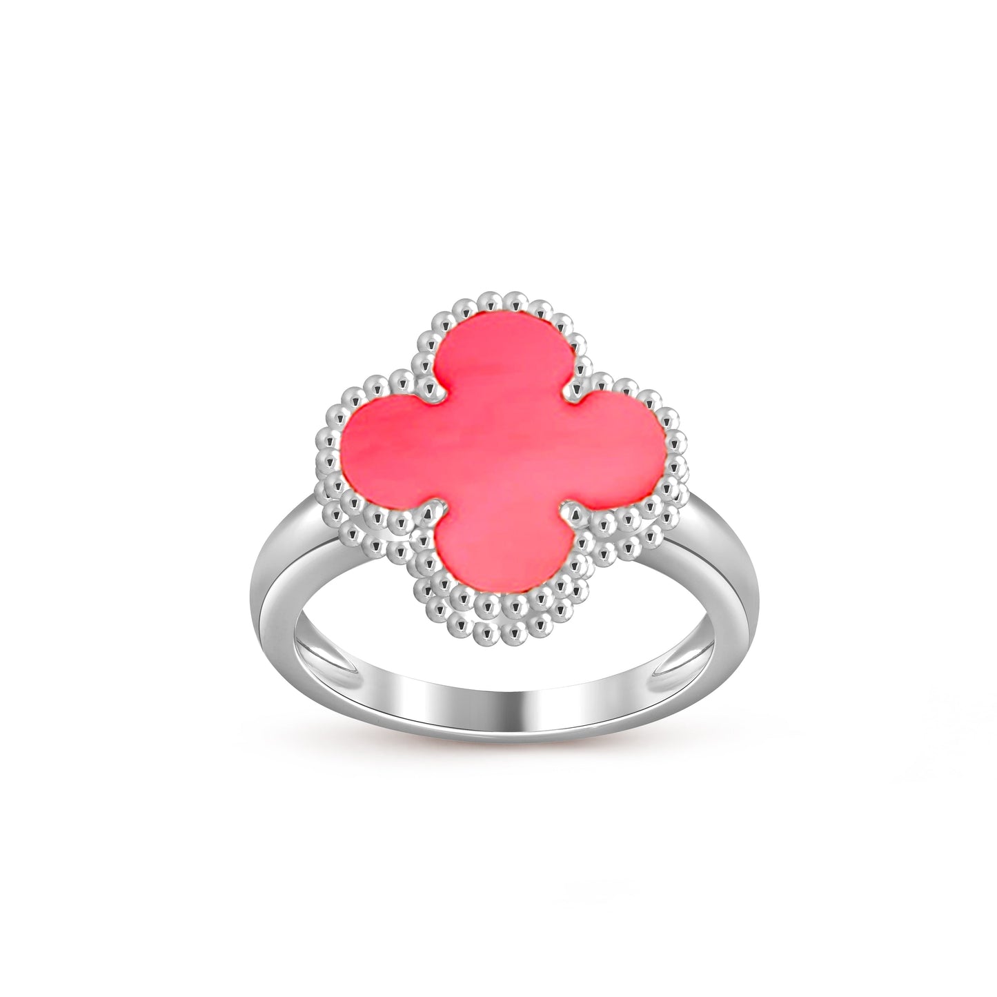 [Azure Tears]LUCKY CLOVER VINTAGE WHITE GOLD RING COLLECTION