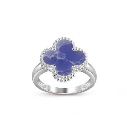 [Azure Tears]LUCKY CLOVER VINTAGE WHITE GOLD RING COLLECTION