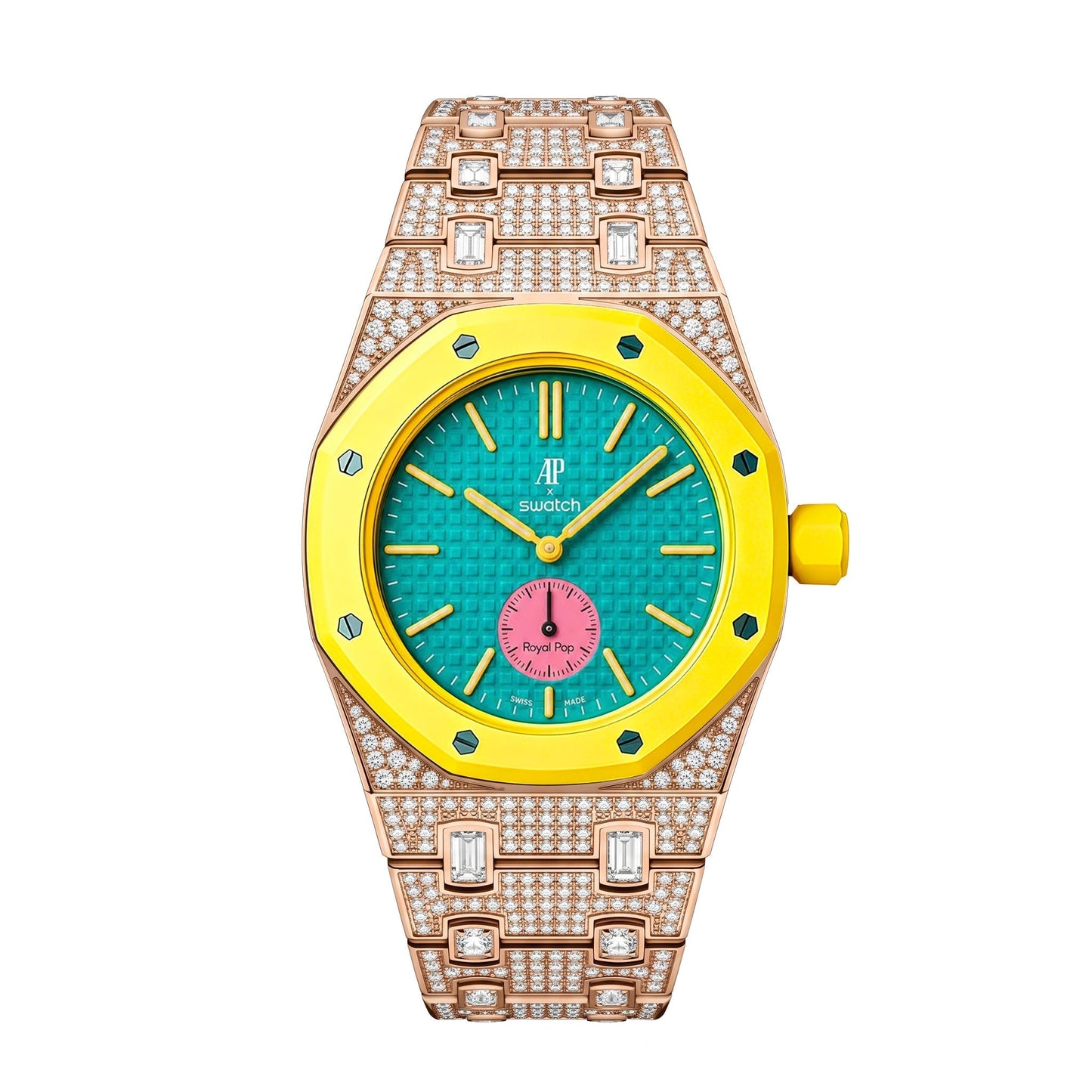 [Azure Tears]Royal Oak Pop Exclusive Bioceramic Case & Bioceramic Strap Full Diamond