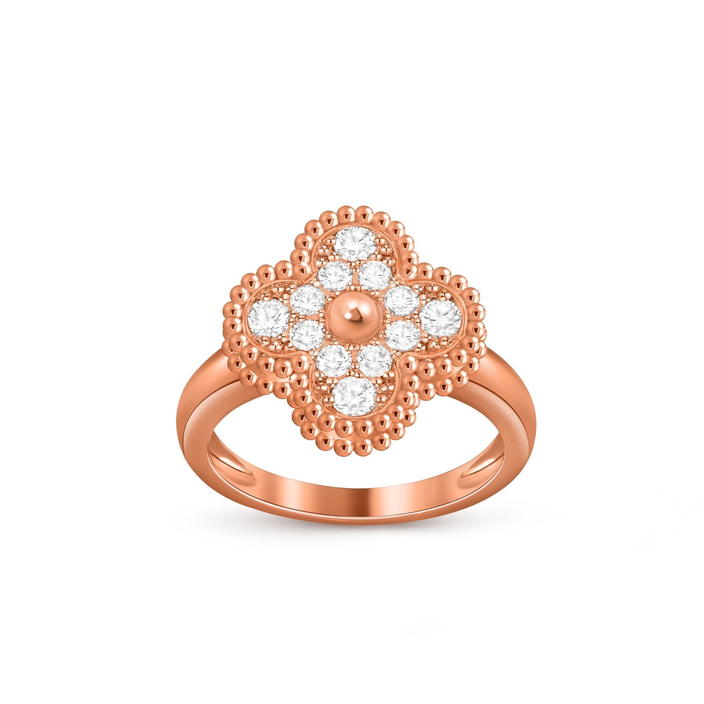 [Azure Tears]LUCKY CLOVER VINTAGE ROSE GOLD RING COLLECTION