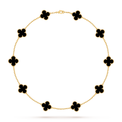 [Azure Tears]CLASSIC LUCKY 10-MOTIF CLOVER NECKLACE GOLD COLLECTION