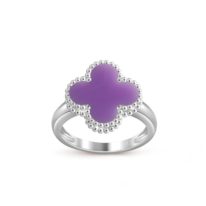 [Azure Tears]LUCKY CLOVER VINTAGE WHITE GOLD RING COLLECTION