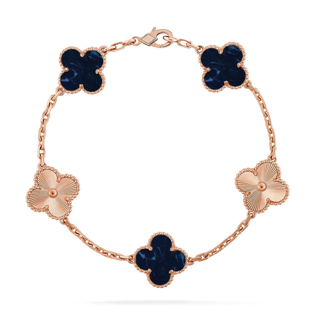 [Azure Tears]LUCKY CLOVER 5-MOTIF BRACELET - PIETERSITE COLLECTION