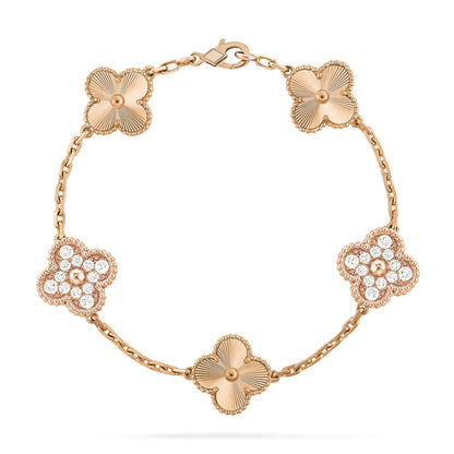[Azure Tears]LUCKY CLOVER 5-MOTIF BRACELET - LASER COLLECTION