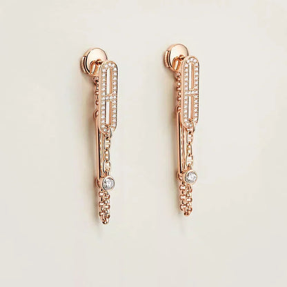 [Azure Tears]CHAINE CHAOS DIAMOND DROP EARRINGS