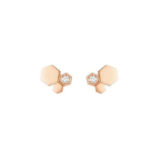 [Azure Tears]BEE LOVE ROSE GOLD DIAMOND EARRINGS