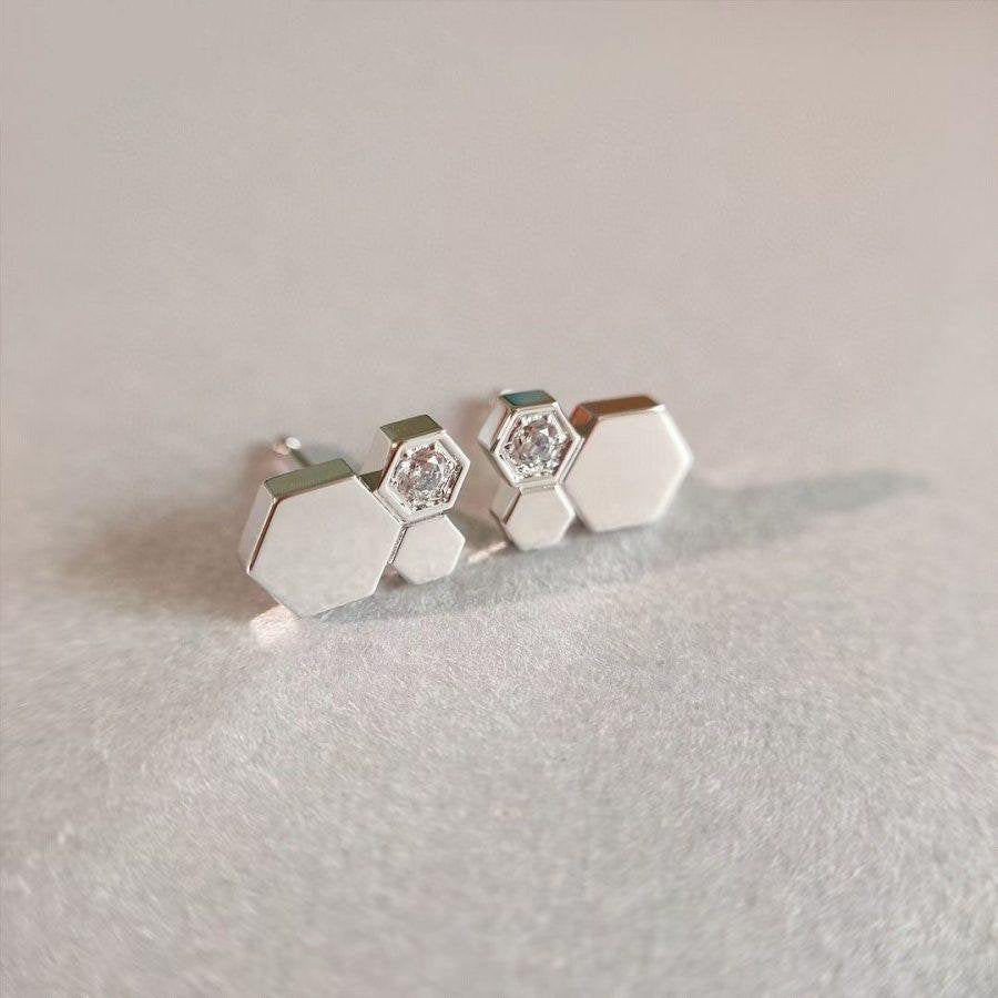 [Azure Tears]BEE LOVE SILVER DIAMOND EARRINGS