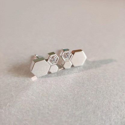 [Azure Tears]BEE LOVE SILVER DIAMOND EARRINGS
