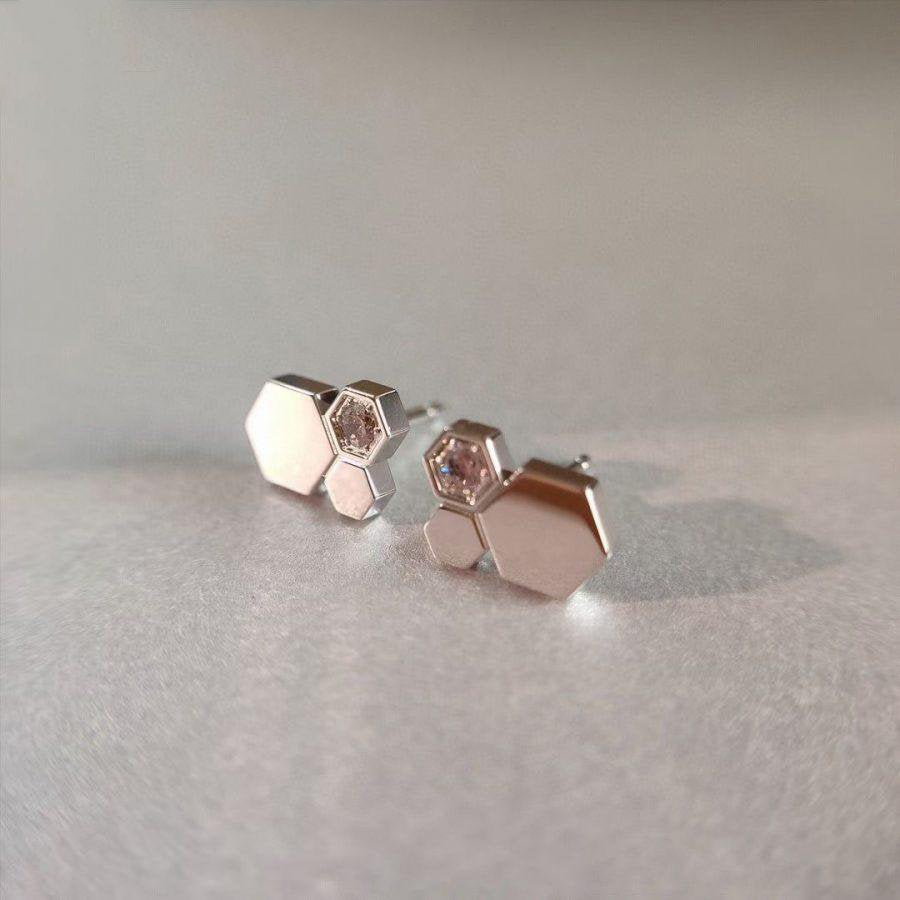 [Azure Tears]BEE LOVE SILVER DIAMOND EARRINGS