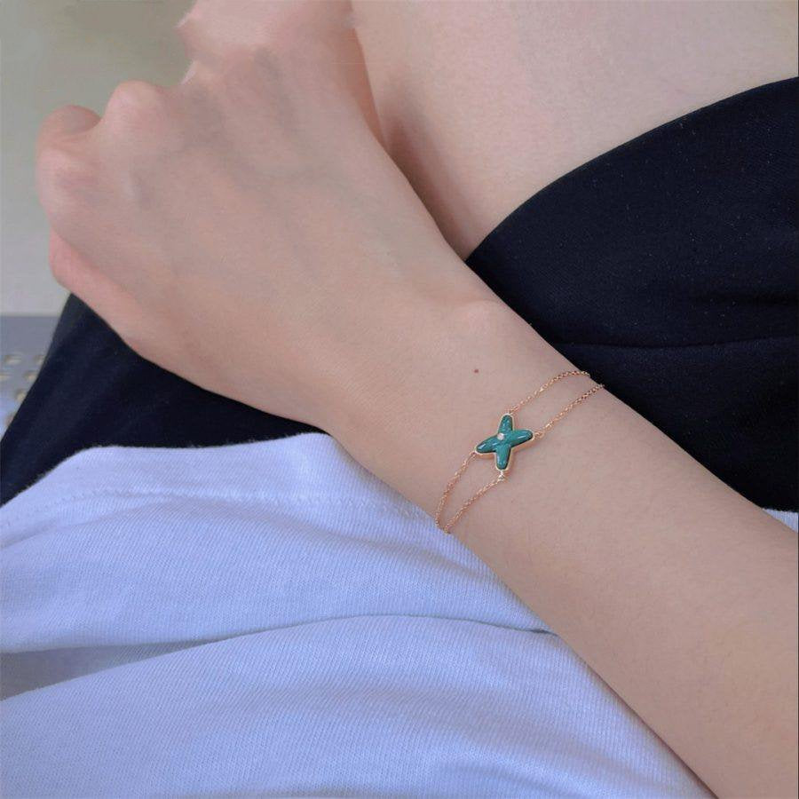 [Azure Tears]JEUX BRACELET MALACHITE ROSE GOLD 1 DIAMOND