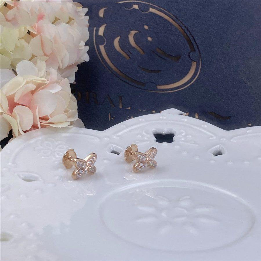 [Azure Tears]JEUX DE ROSE GOLD DIAMOND EARRINGS