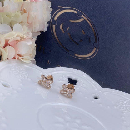 [Azure Tears]JEUX DE ROSE GOLD DIAMOND EARRINGS