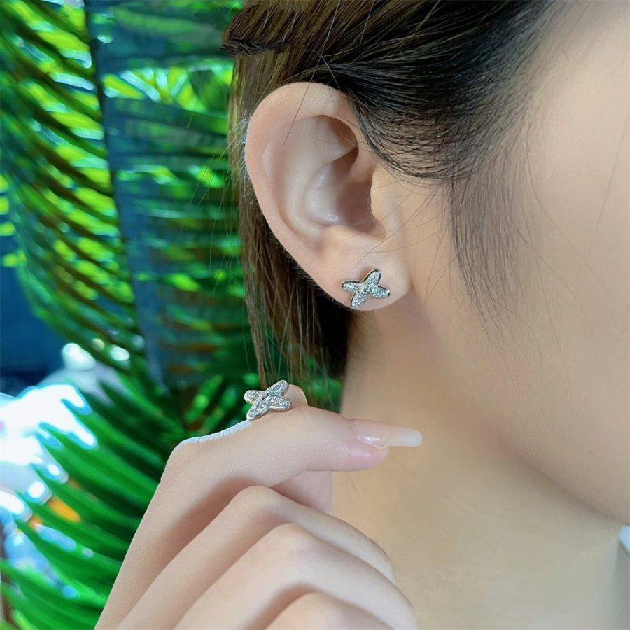 [Azure Tears]JEUX DE SILVER DIAMOND EARRINGS