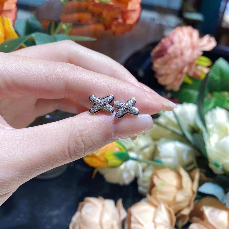 [Azure Tears]JEUX DE SILVER DIAMOND EARRINGS