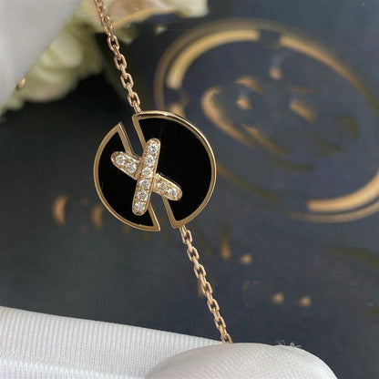 [Azure Tears]JEUX DE BRACELET ONYX ROSE GOLD DIAMOND