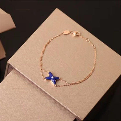 [Azure Tears]Hollow Design Four-Leaf Clover Flower Shape Ring