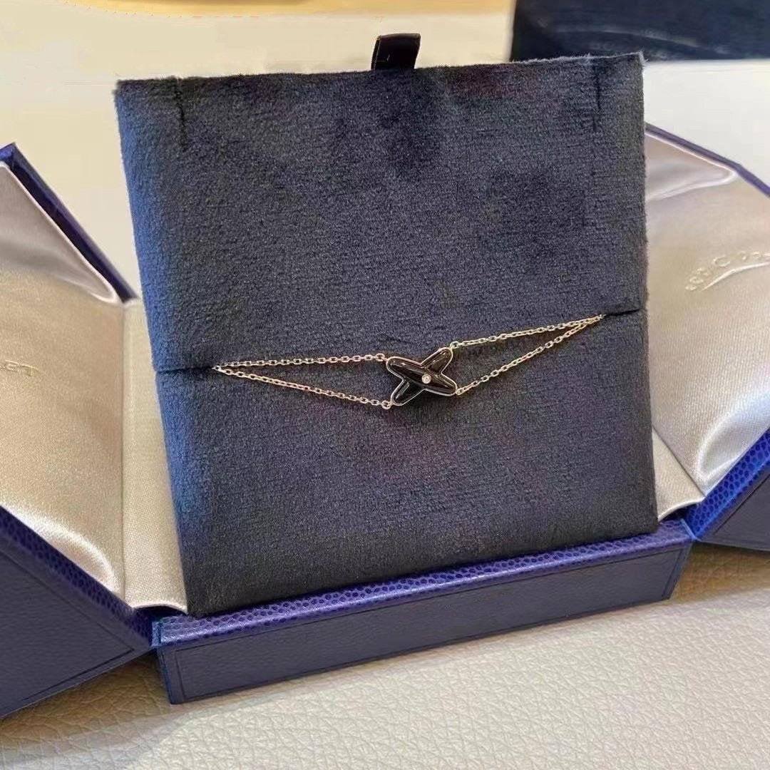 [Azure Tears]JEUX BRACELET ONYX ROSE GOLD 1 DIAMOND