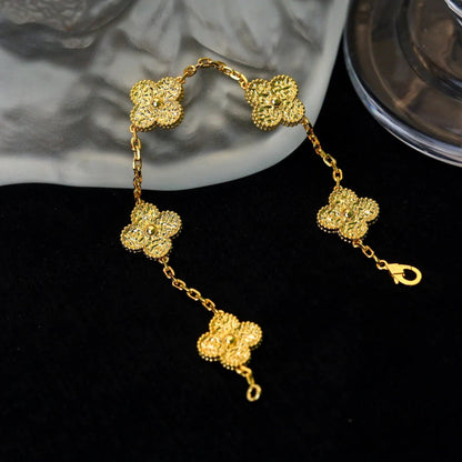 [Azure Tears]LUCKY CLOVER 5-MOTIF BRACELET - BRONZING