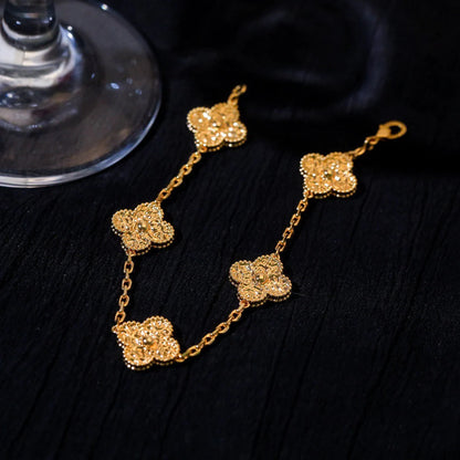 [Azure Tears]LUCKY CLOVER 5-MOTIF BRACELET - BRONZING