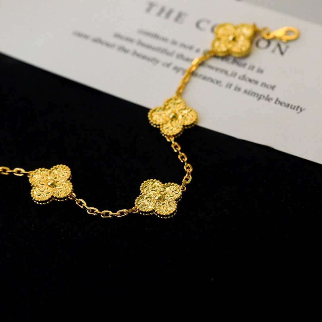 [Azure Tears]LUCKY CLOVER 5-MOTIF BRACELET - BRONZING
