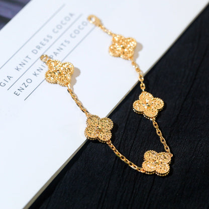 [Azure Tears]LUCKY CLOVER 5-MOTIF BRACELET - BRONZING