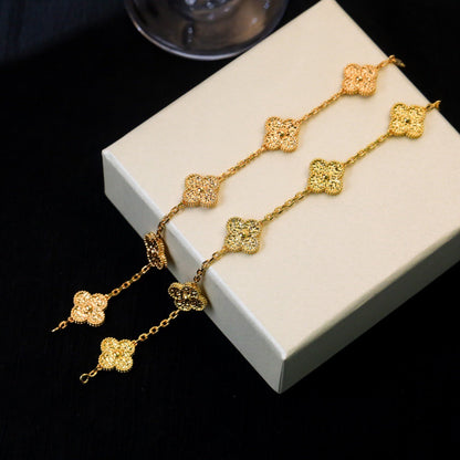 [Azure Tears]LUCKY CLOVER 5-MOTIF BRACELET - BRONZING