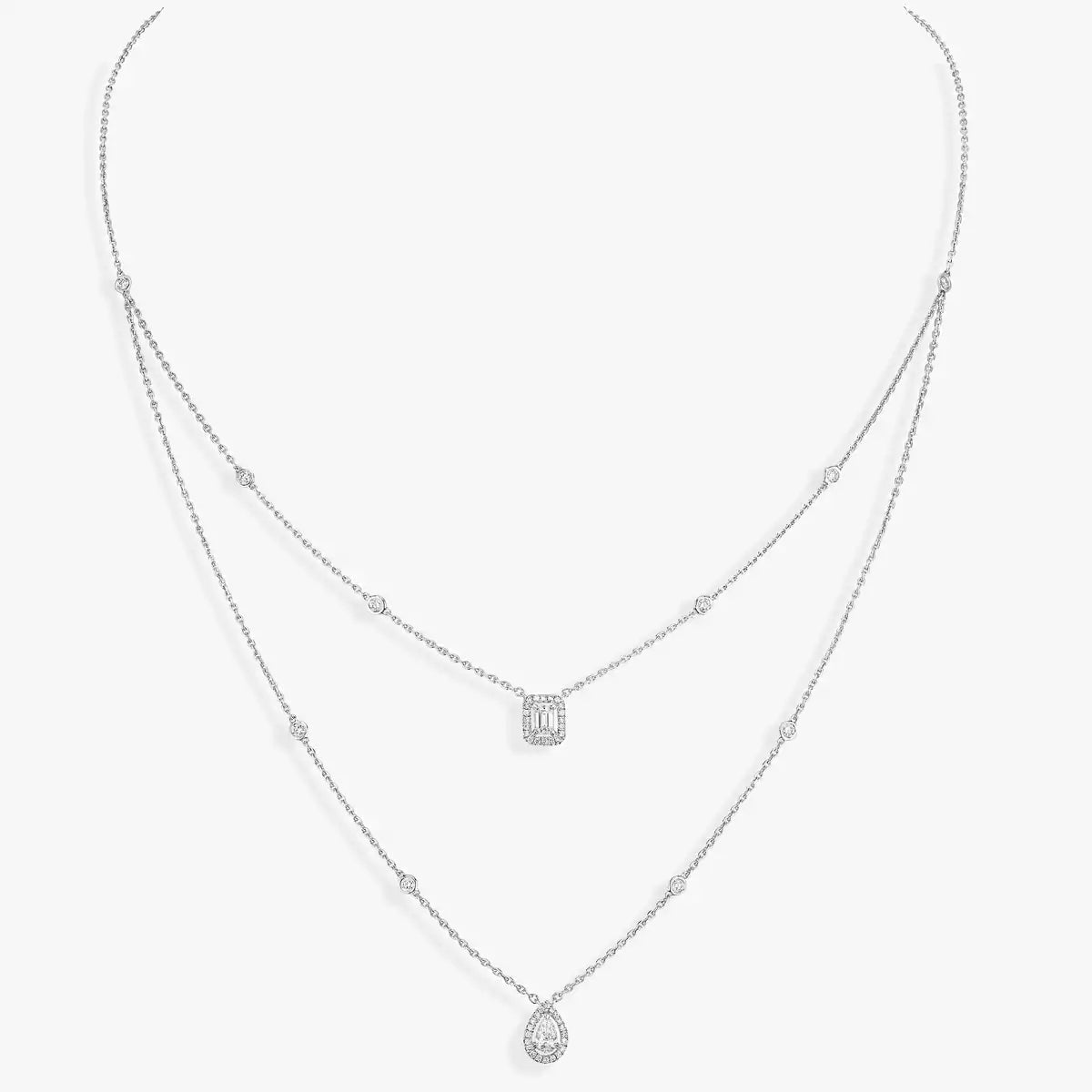 [Azure Tears]MY TWIN 2-ROW DIAMOND NECKLACE
