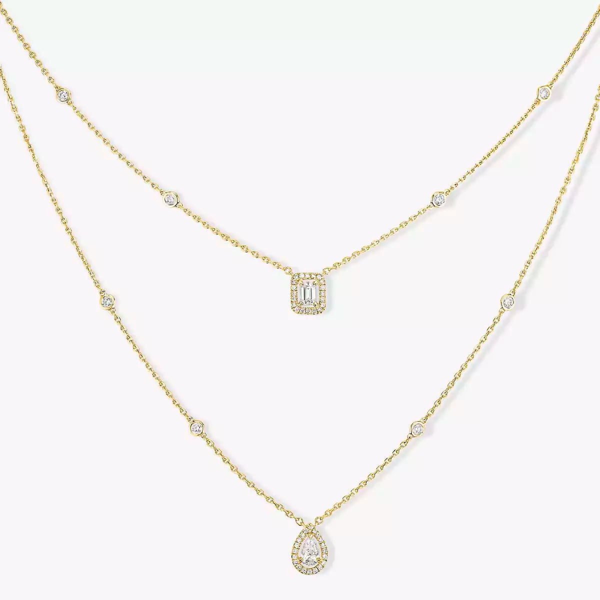 [Azure Tears]MY TWIN 2-ROW DIAMOND NECKLACE