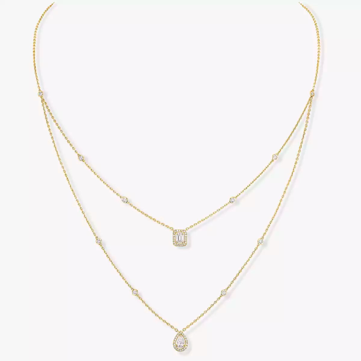 [Azure Tears]MY TWIN 2-ROW DIAMOND NECKLACE