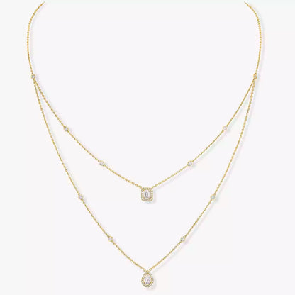 [Azure Tears]MY TWIN 2-ROW DIAMOND NECKLACE