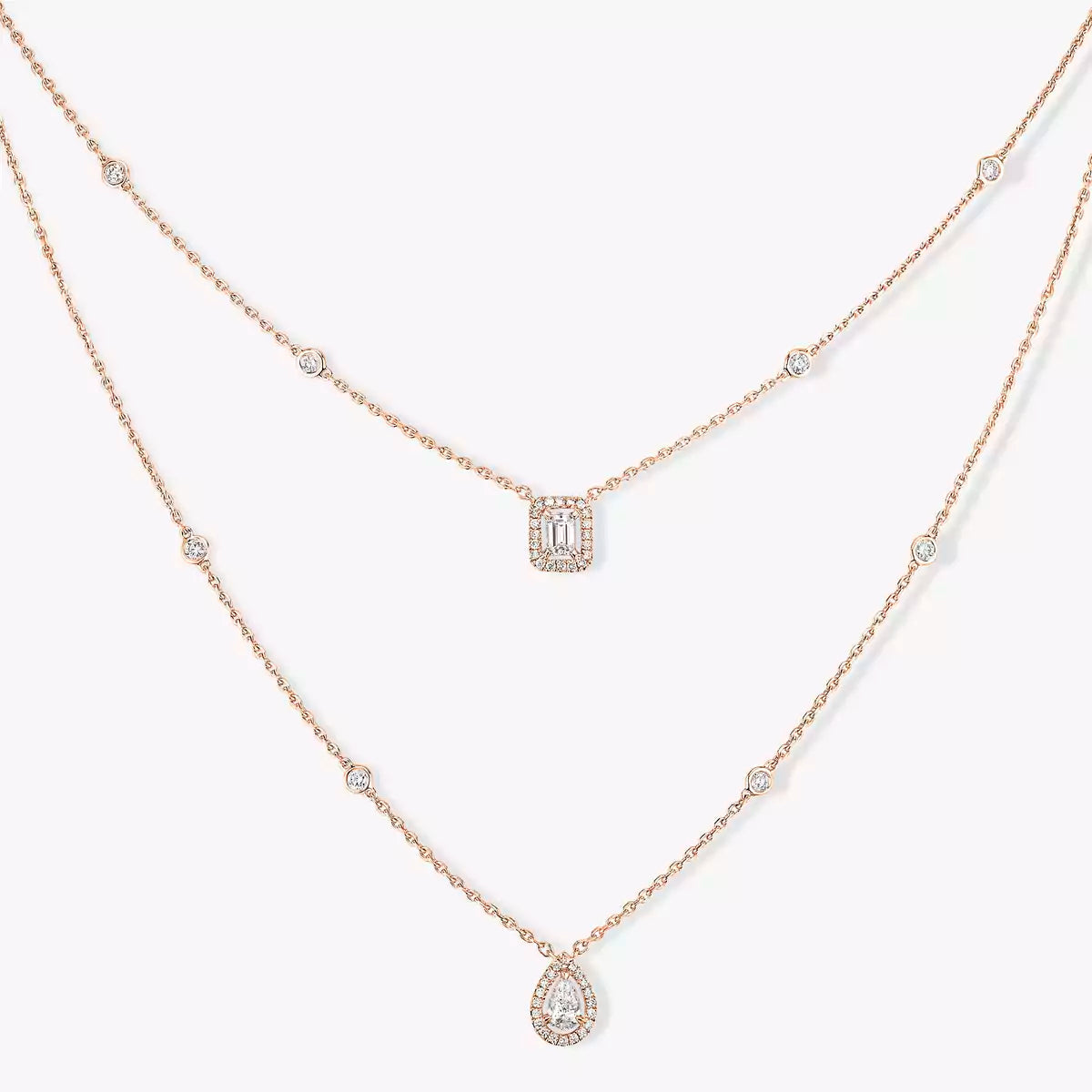 [Azure Tears]MY TWIN 2-ROW DIAMOND NECKLACE