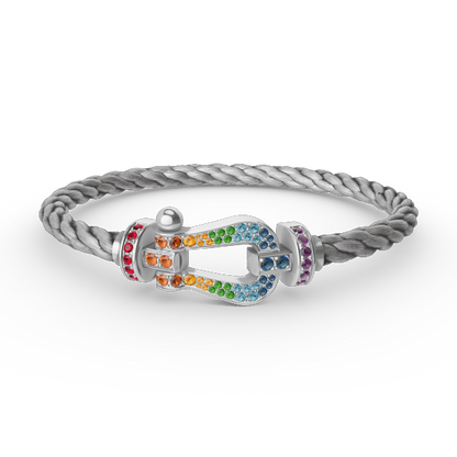 [Azure Tears]FORCE LARGE HORSESHOE COLORED DIAMOND BRACELET - WHITE GOLD