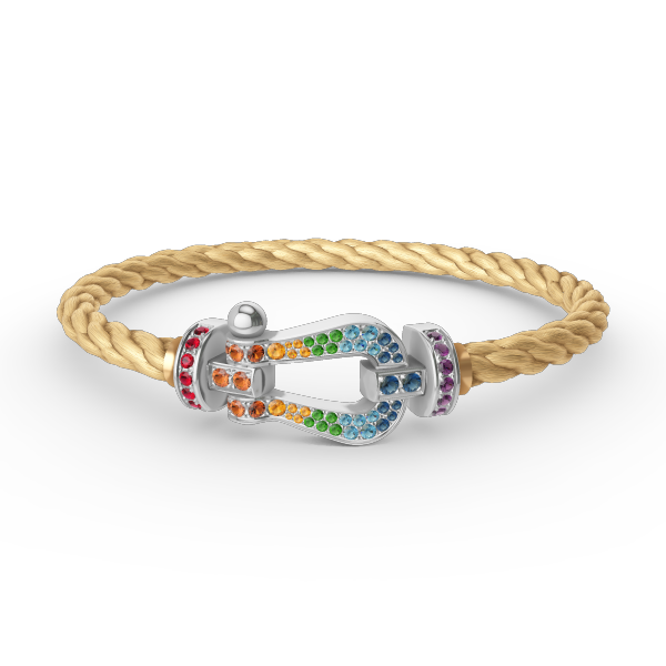 [Azure Tears]FORCE LARGE HORSESHOE COLORED DIAMOND BRACELET - WHITE GOLD