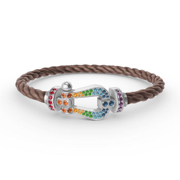[Azure Tears]FORCE LARGE HORSESHOE COLORED DIAMOND BRACELET - WHITE GOLD