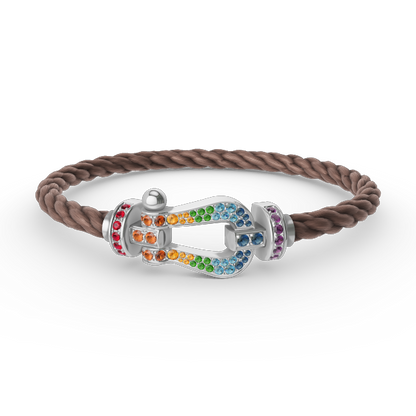[Azure Tears]FORCE LARGE HORSESHOE COLORED DIAMOND BRACELET - WHITE GOLD
