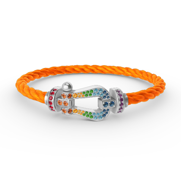 [Azure Tears]FORCE LARGE HORSESHOE COLORED DIAMOND BRACELET - WHITE GOLD
